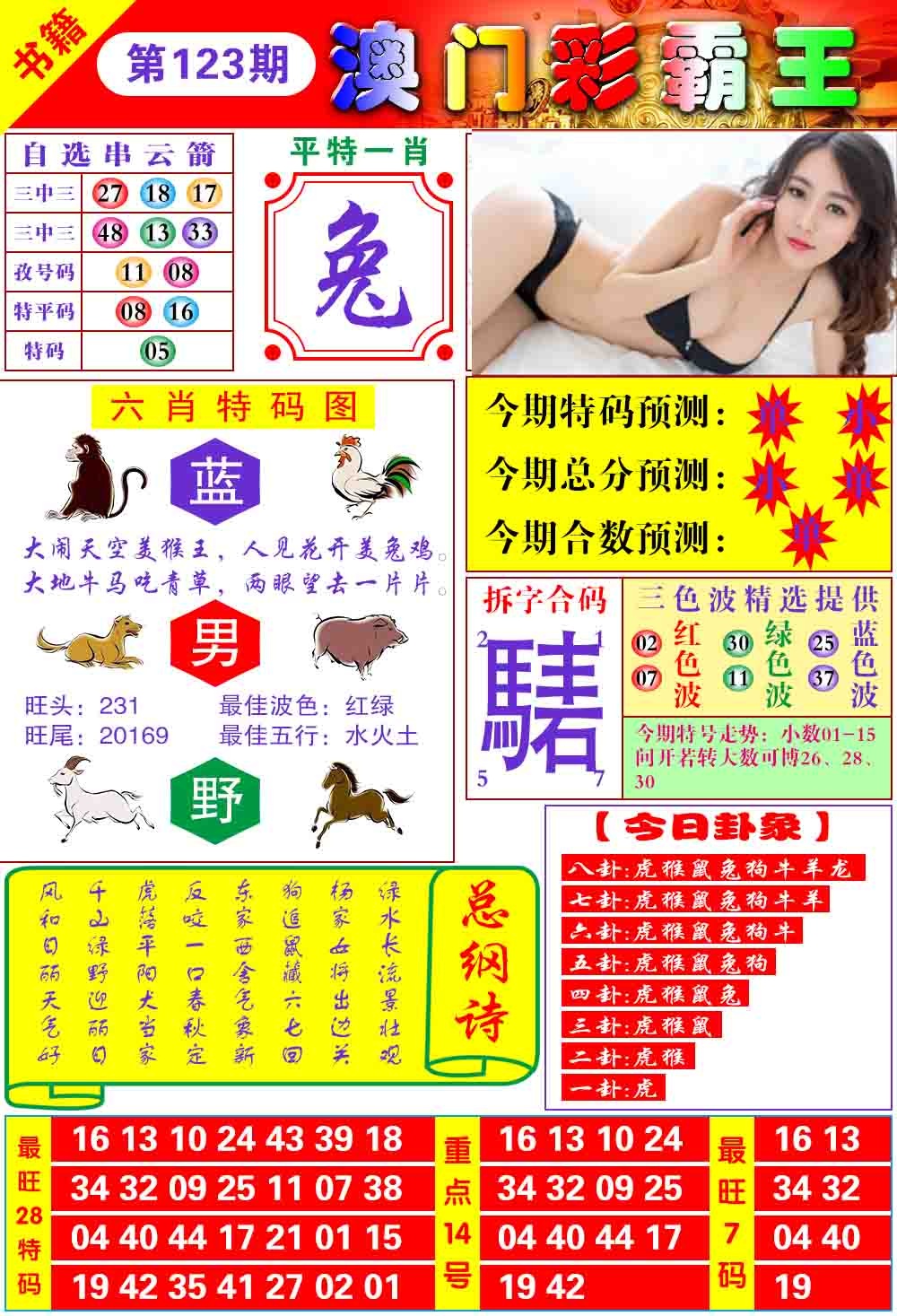 2026123期彩霸王六肖预测