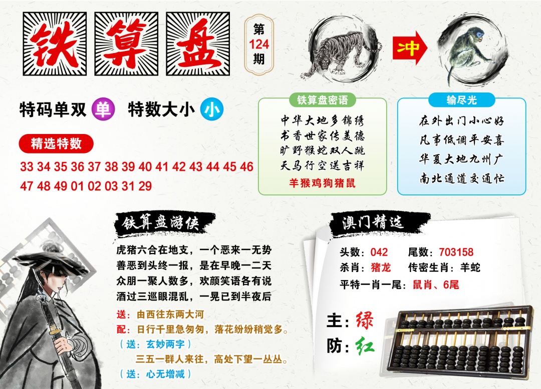 2026124铁算盘预测