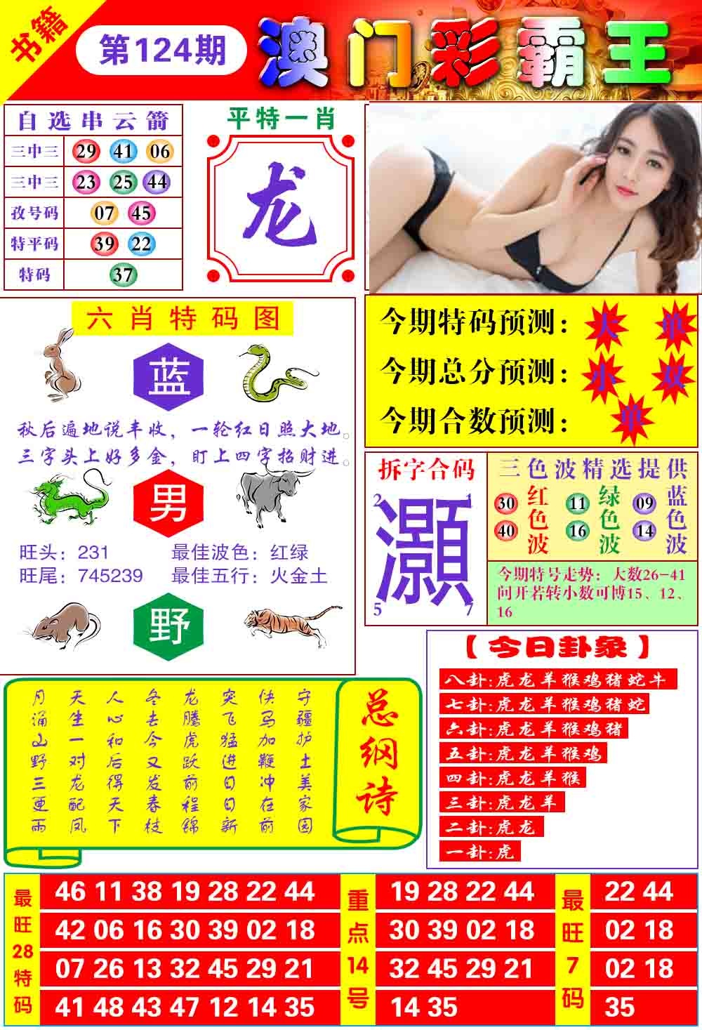 2026124期彩霸王六肖预测